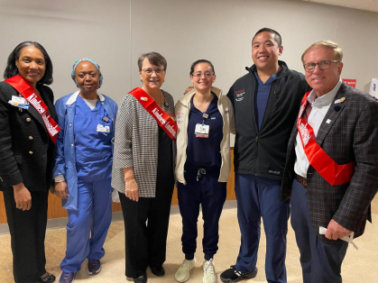 Dean Murtha and Dr. Lewis with RWJUH Kindness Ambassadors