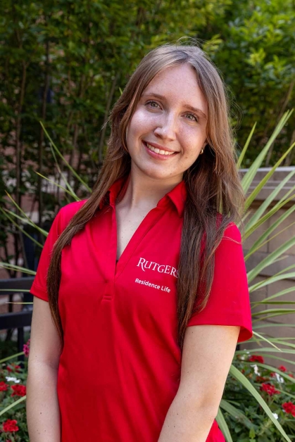 Rutgers-New Brunswick student Julia Sierzputowski is a community navigator at the Discovery Neighborhood at BEST hall.