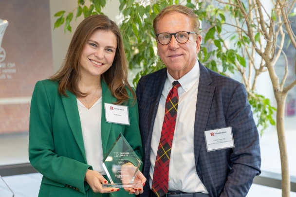 Awardees take photos at the rising stars ceremony.