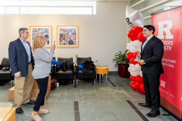 Awardees take photos at the rising stars ceremony.