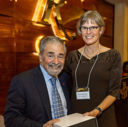 Chancellor Strom and Thea Cogan-Drew, recipient of the Excellence in Community Service Award.