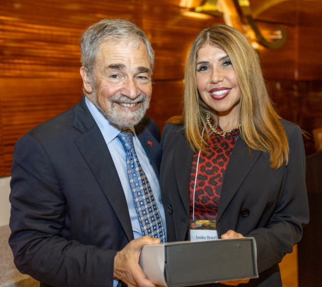 Chancellor Strom and Lesley Howell, recipient of the Sustained Service Award.