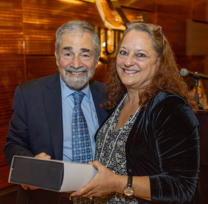 Chancellor Strom and Karen Connaughton, recipient of the Lifetime Distinguished Service Award.